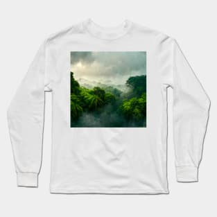 Tropical Rainforest Landscape Painting Long Sleeve T-Shirt